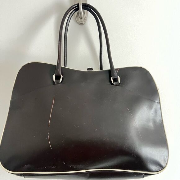 Prada Enameled Metal Triangle Shoulder Bag Vintage - Picture 3 of 15